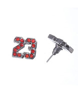 Number # 23 Basketball Red Tone Stud Jordan Earrings - $22.13 CAD