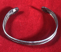 Mexico Sterling Silver Cable Triple Row Cuff Braid Bracelet Signed 6.3” - £29.24 GBP