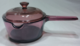 Corning Vision Cranberry 1 L Saucepan Featuring Teflon Bottom W/ Spout and Lid - $22.53