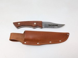 Schrade 140t Hunting Knife Wood Handle With Leather Case Vintage Monroe ... - $49.49