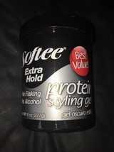 Softee Protein Styling Gel Extra Hold No Flaking No Alcohol Relaxer Hair Gel 8oz - £6.11 GBP