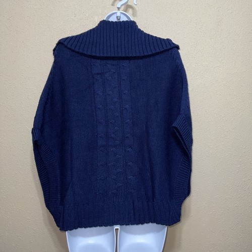 Vertigo Paris NAVY Double Breasted Knit Cape Cardigan SZ L $160 Item image 4