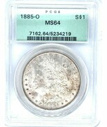 1885-O Silver Morgan Dollar Graded by PCGS as MS64 - $1,838.54 MXN