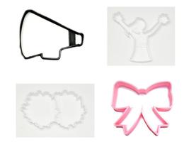 Cheerleading Cheerleader Cheer Squad Set of 4 Cookie Cutters Made in USA PR1489 - £6.24 GBP