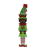 Christmas Wooden Glittered 24” Wall Hinging Elf Boy Decor. - $33.56
