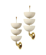 Pair 3 Metal Bowl a Sconces Italian Stilnovo Style Mid Century Wall Ligh... - $5,672.79 MXN+