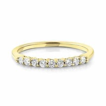 14k Yellow Gold Plated 9 Stone Artificial Diamond Stackable Half Eternity Rin... - £40.66 GBP