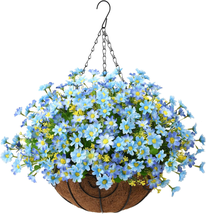 Artificial Hanging Flowers in Basket,Artificial Daisy Flower Arrangement,12 Inch - £26.34 GBP