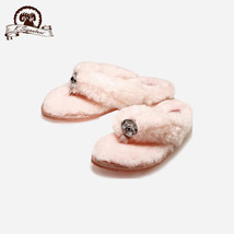 K.Signature Mora Women&#39;s  Sheepskin Flip-Flops Slippers Thong Sandals  - $729.80 MXN