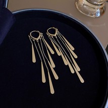 XIALUOKE Fashion Tassel Golden Geometric Metal Sequins Earrings For Women Person - £8.02 GBP