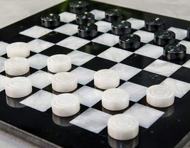 Handmade Marble draughts checkers Indoor Adult draughts Game Marble chec... - £172.99 GBP