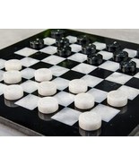Handmade Marble draughts checkers Indoor Adult draughts Game Marble chec... - £173.83 GBP