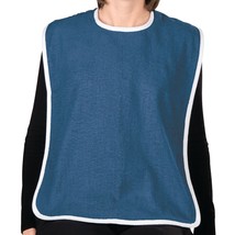 Adult Bib Navy Blue White Terry Cotton Machine Washable Clothing Protect... - $465.43 MXN