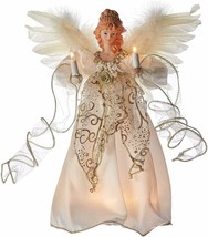 Light Up Christmas Tree Topper Decoration 12 Inch Gold Angel Treetop Kurt Adler - $98.95