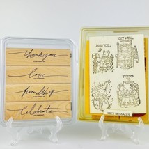 Stampin Up! “WONDERFUL WORDS” 2004 &amp; “Mice Messages” 1999, 2 Stamp Sets, Retired - £6.15 GBP