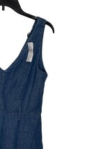 American Eagle Women Dress V-neck  Zip Back Denim Cotton Sleeveless Blue... - £20.56 GBP