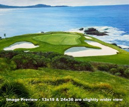 Pebble Beach Golf Links Club Hole 7 golf course oil painting art print 2550 - £19.57 GBP+