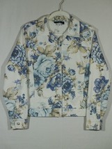 Vtg Carol Anderson Collection Jacket Women&#39;s Medium Button Down White Fl... - £15.97 GBP