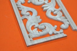 2 Wood Carved Corner Onlay Applique Frame Moulding Molding Pair Shelf Wall Trim - £10.19 GBP