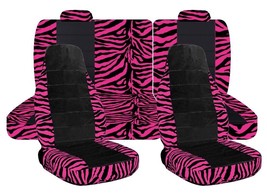 Front and 40/60 Rear car seat covers fits Ford Explorer 1998  pink zebra-black - $139.89