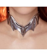 Alchemy Gothic Descending Darkness Necklace Flying Bat Choker Fine Pewter P983 - $88.95