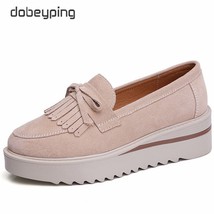 New Spring Autumn Platforms Shoes Woman Casual Suede Leather Tassel Women Flats  - £38.51 GBP