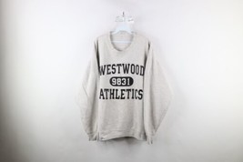 Vintage 90s Mens 2XL Thrashed Spell Out Westwood Athletics Sweatshirt Gray USA - £63.26 GBP
