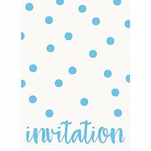 Pastel Blue Dots 8 Ct Invitations for Birthday, Shower, General Invite - £3.14 GBP