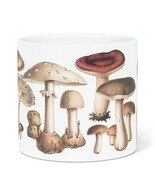Botanical Mushroom Planter Pot Ceramic 6.5&quot; Diameter 6&quot; High White Brown - $22.76