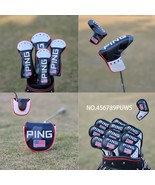 Golf Driver Fairway Wood Hybrid Putter Head Cover USA PING Pong Flag Black - $493.40 MXN+