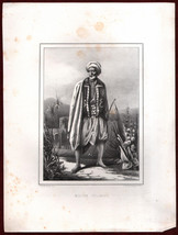 ca1750 Lithography Maure d&#39;Alger Engraving Antique Print Etching Algeria - £53.68 GBP