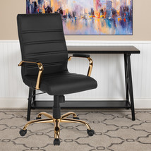 Black High Back Leather Chair GO-2286H-BK-GLD-GG - £160.03 GBP