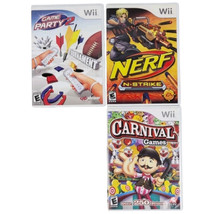 Nintendo Wii Game Lot Nerf N-Strike, Carnival &amp; Game Party 2 - $11.30