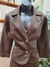 Studio 1 Women Brown Polyester Single Breasted Blazer &amp; Dress 2 Pcs Suit... - £28.55 GBP