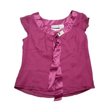 Worthington Shirt Womens 8 Pink Sleeveless Crew Neck Pleated Solid Back Zip Top - £20.20 GBP