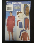 Butterick Sewing Pattern 5212 Jacket Top Skirt Pants Misses Plus Size 22... - $4.95