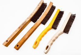Hand Scratch Wire Carbon Steel Brushes Two (2) 14 inch + Two (2) 11&quot; Bru... - $24.14