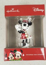  Hallmark Disney Minnie Mouse With Santa Hat &amp; Scarf Christmas Ornament New 2017 - £25.97 GBP