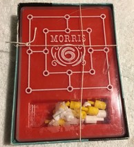 Vintage 1970 MB Milton Bradley Mini Board Game Six Men&#39;s Morris 6 Red - £7.82 GBP