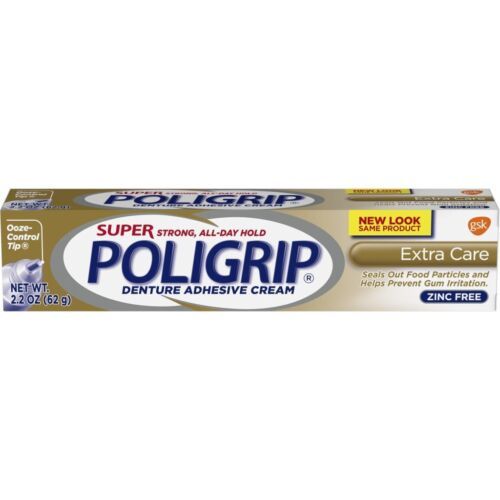 Super Poligrip Extra Care Zinc Free Denture and Partials Adhesive Cream,... - $8.50