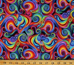 Cotton Butterfly Magic Swirls Rainbow Swirls Fabric Print by the Yard D770.06 - £10.94 GBP