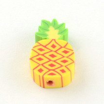 10 Pineapple Fruit Beads Polymer Clay Flat 16mm Tropical Jewelry Making Supply - £2.19 GBP