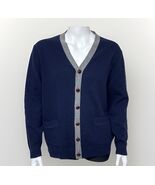 Orvis Lambswool Sweater Mens L Blue Gray Cardigan Elbow Patches Retro Gr... - €35,43 EUR