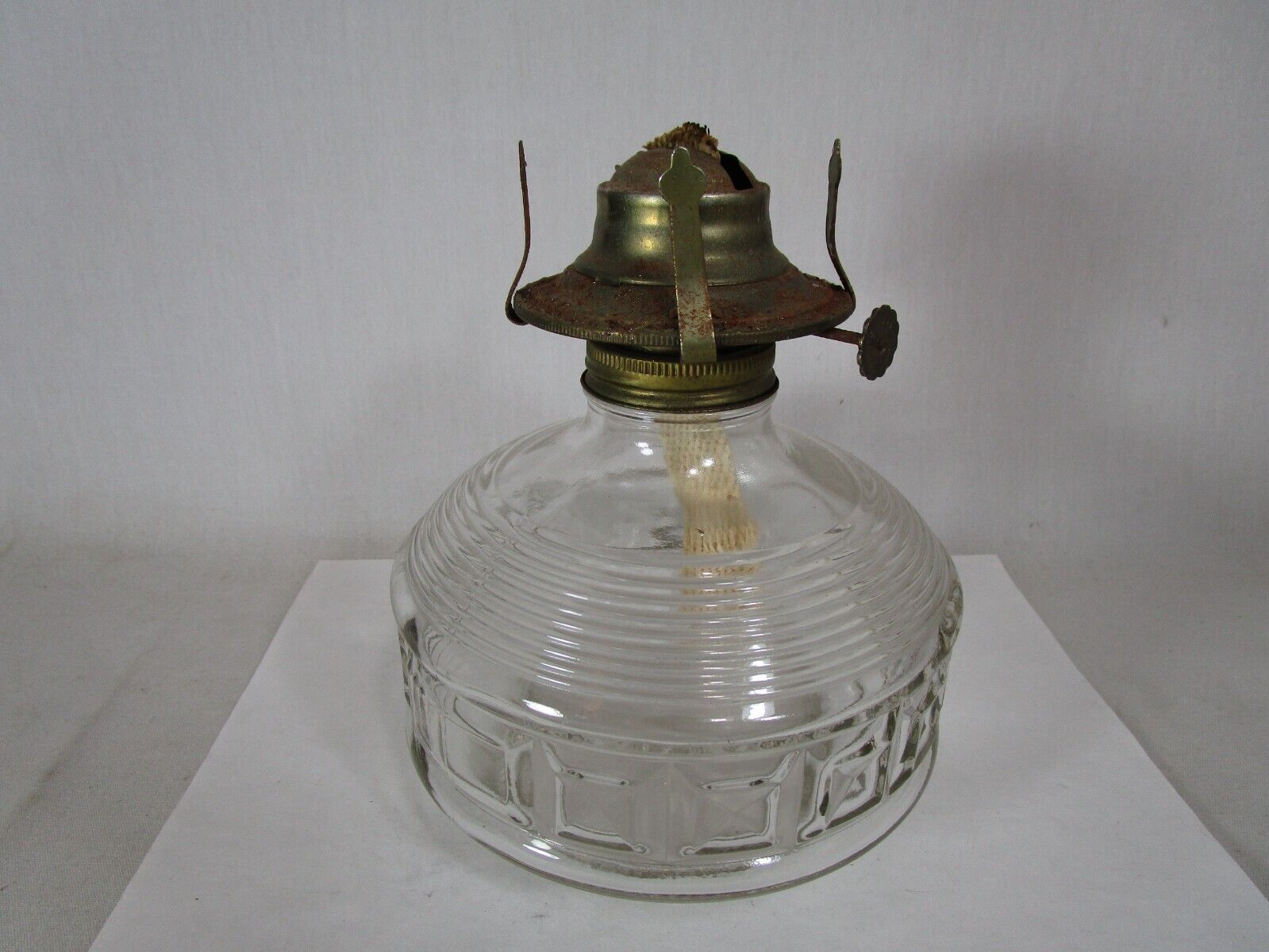 Primary image for Vintage Clear Glass Oil Lamp Lamplight Farms Burner