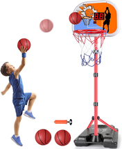Kids Basketball Hoop with Electronic Scoreboard, Adjustable Height 3.4Ft-5.9Ft - £47.29 GBP
