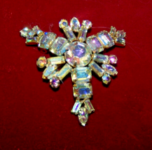 Vintage Signed Weiss Aurora Borealis Brooch Pin - £43.86 GBP