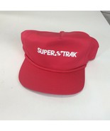 Vintage Super Trak Red Snapback Hat Cap Auto Racing Promo Hat - £15.67 GBP