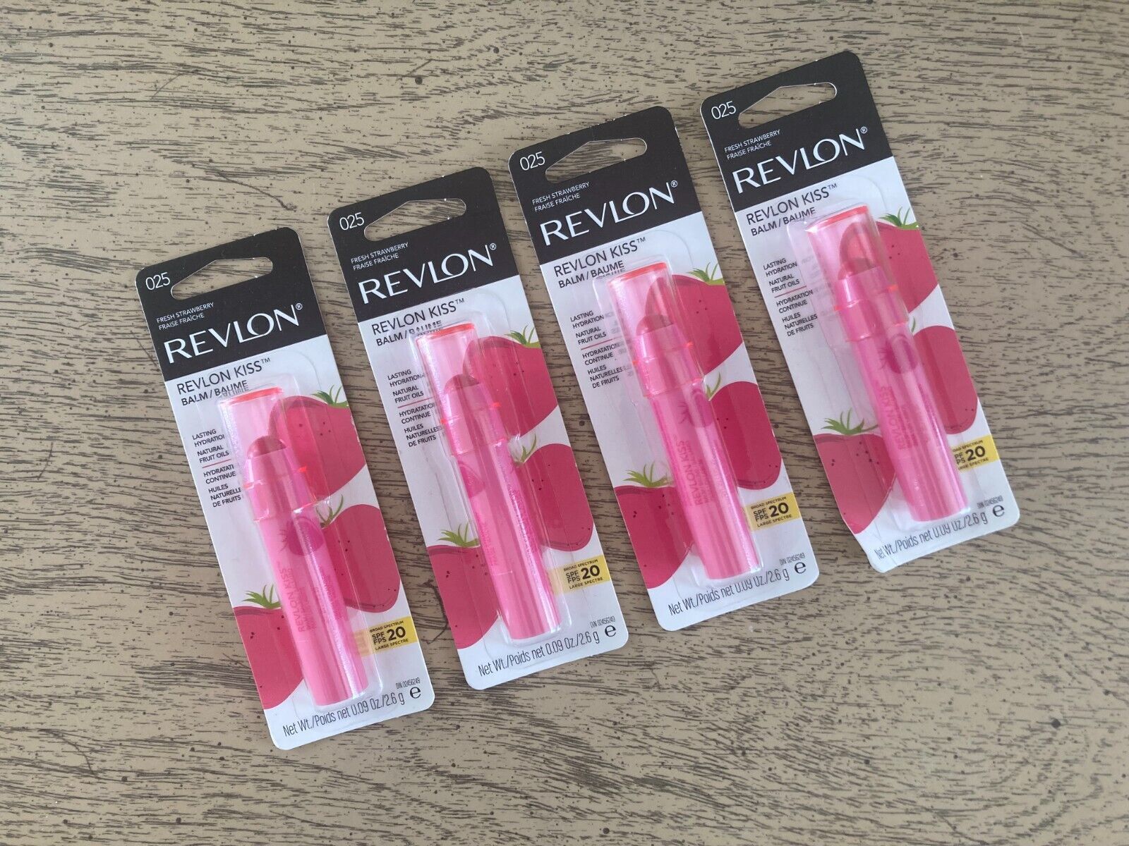 Revlon Kiss Balm NEW & Sealed Shade: #025 Fresh Strawberry NEW Lot of 4 - $18.61