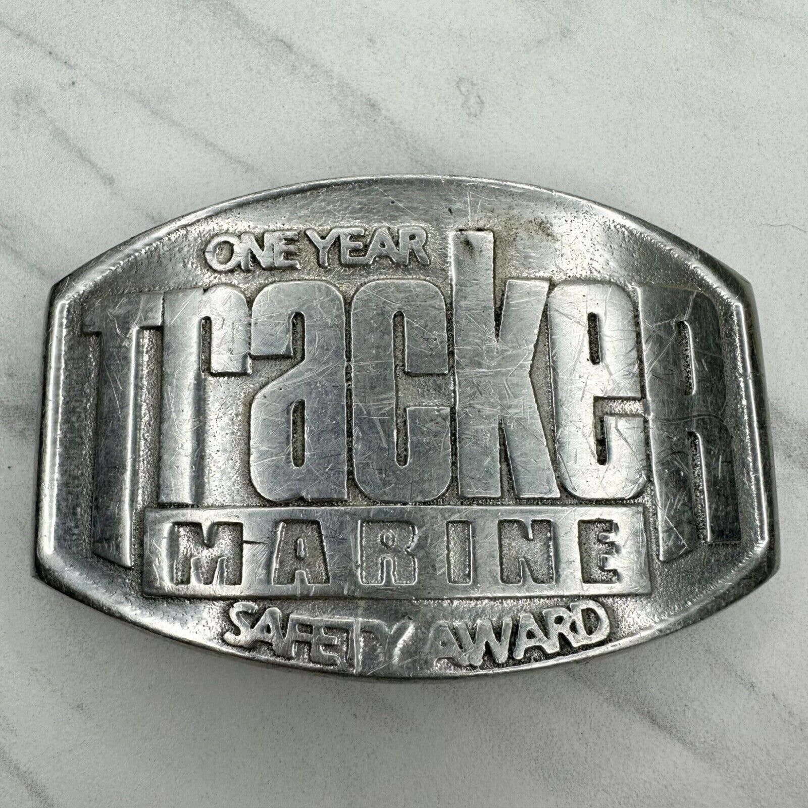 Primary image for Vintage Tracker Marine One Year Safety Award Belt Buckle