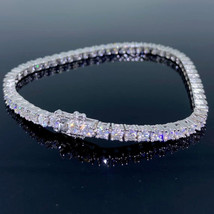 3MM 6 CTW Round VVS1 Moissanite 14k White Gold Plated Bridal Wedding Bracelet 7&#39; - £172.65 GBP